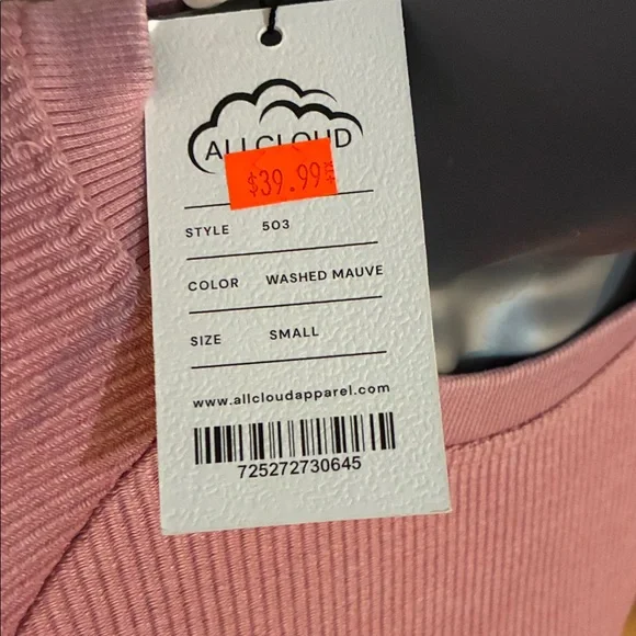 All Cloud Women's Pink corduroy Long Sleeve Top NWT Florida - Picture 7 of 11